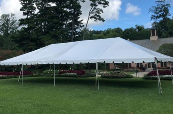 30'Wx60'Lx14'6"H white frame tent canopy (sectional)